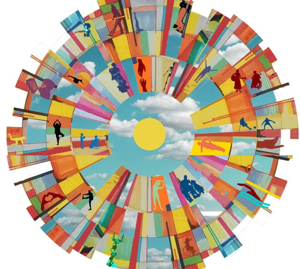 A color sketch of the Good Shepherd Rehabilitation mural in South Allentown, Pa.