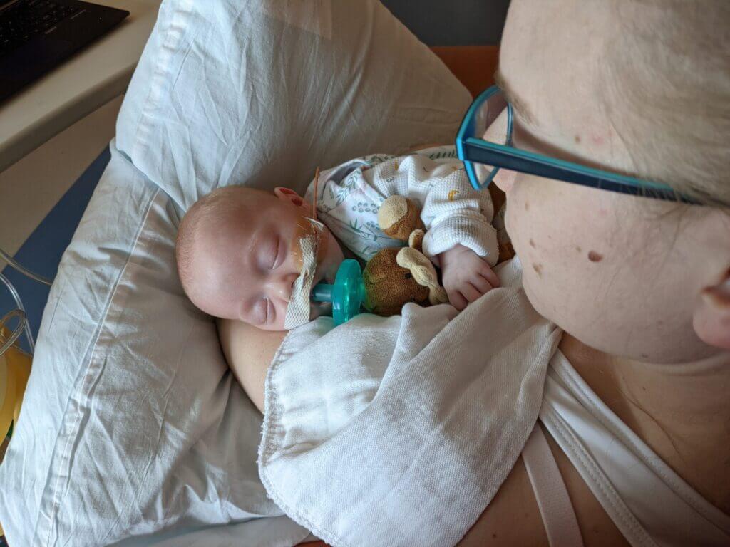 Young Charlotte in the hospital