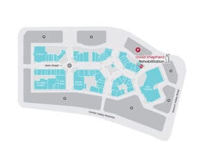 Map of Promenade Saucon Valley and Suite 450, where Good Shepherd Rehabilitation's Physician Group office is located